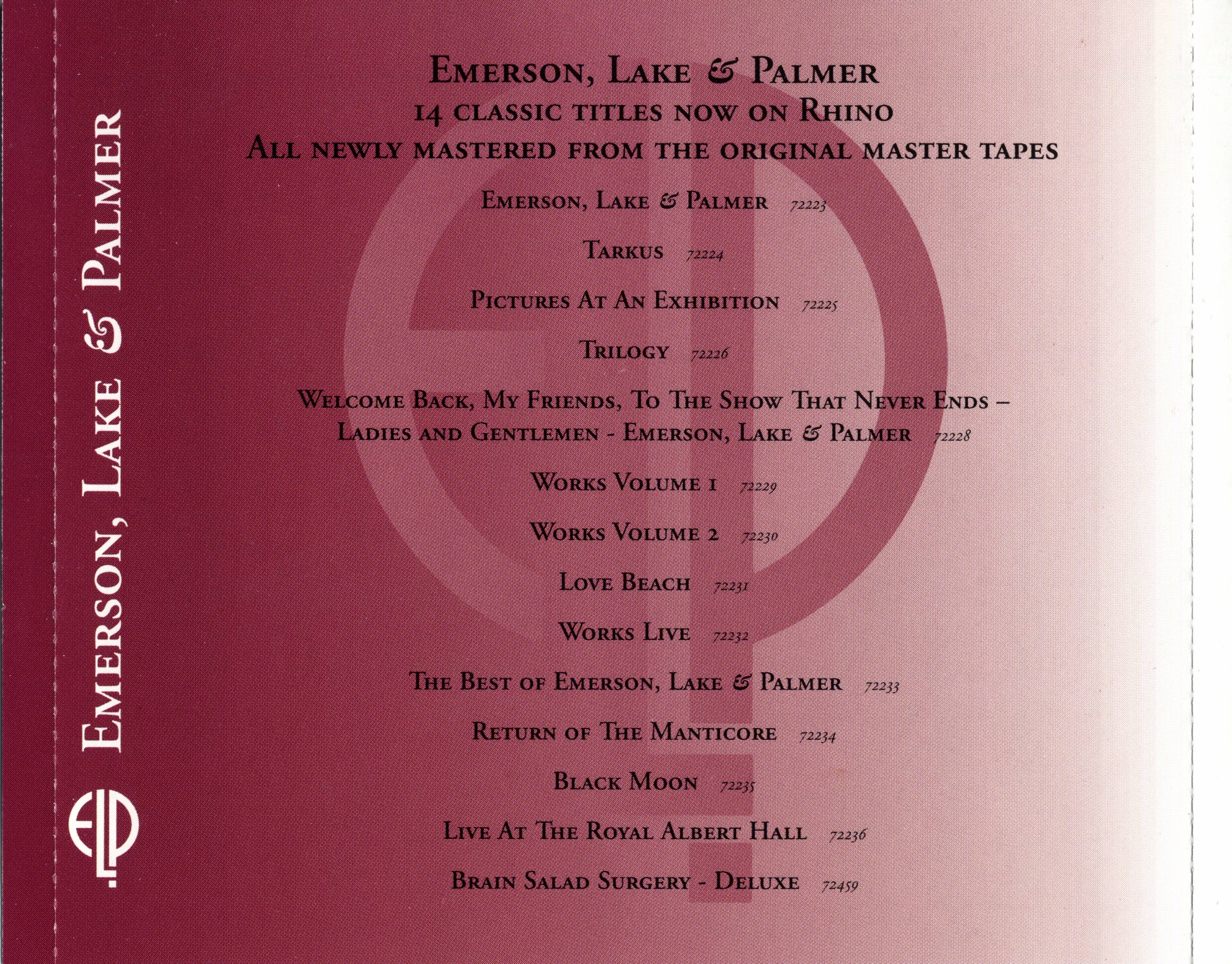 Emerson, Lake and Palmer Trilogy [ak in usa]